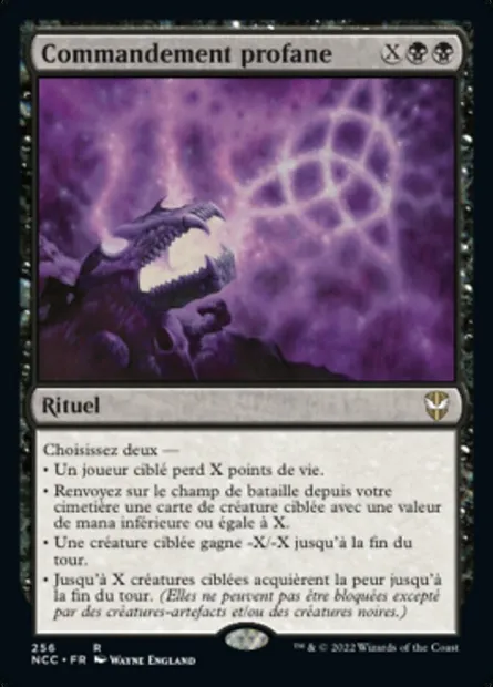 Commandement profane, carte Magic NCC 256 — extension New Capenna Commander