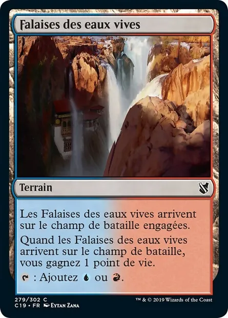 Falaises des eaux vives, carte Magic C19 279 — extension Commander 2019