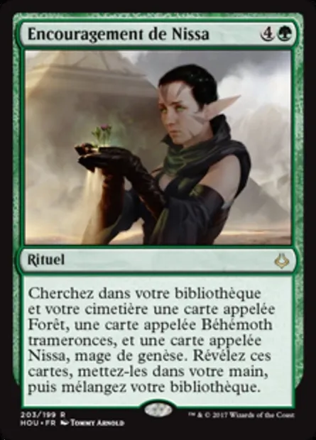 Encouragement de Nissa, carte Magic HOU 203 — extension L’âge de la destruction