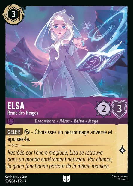 Elsa - Reine des Neiges, carte Disney Lorcana CH9-053 — extension Fabuleux