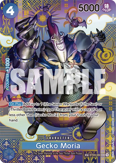 Gecko Moria, One Piece card ST03-004 — The Seven Warlords of the Sea set