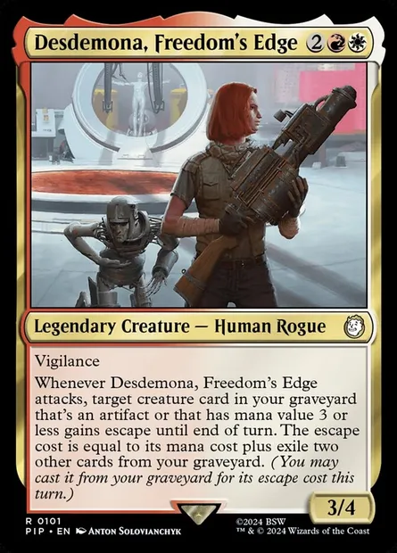 Desdemona, Freedom's Edge, Magic card PIP 101 — Fallout set
