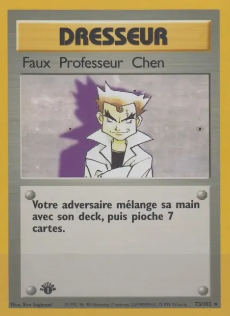 Faux Professeur Chen, carte Pokémon BS 73 — extension Set de Base