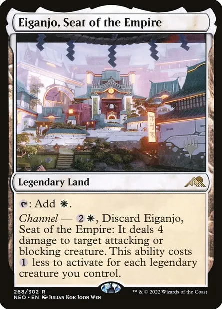 Eiganjo, siège de l'Empire, carte Magic PNEO 268p — extension Kamigawa: Neon Dynasty Promos