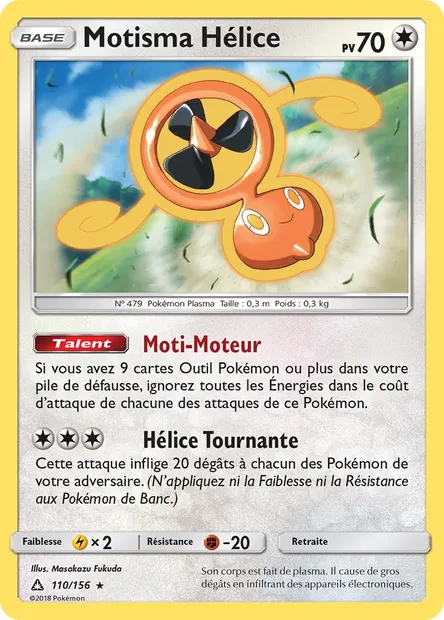 Motisma Hélice, carte Pokémon UPR 110 — extension Ultra-Prisme