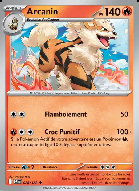 Arcanin, carte Pokémon DRI 028 — extension Rivalités Destinées