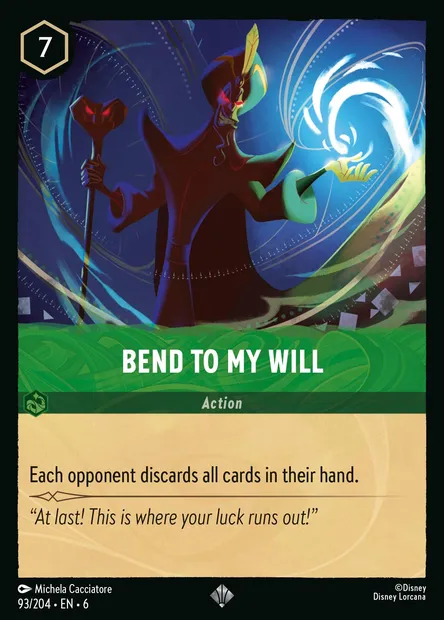 Bend to My Will, Disney Lorcana card CH6-093 — Azurite Sea set