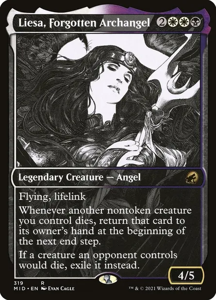 Liesa, Forgotten Archangel, Magic card MID 319 — Innistrad: Midnight Hunt set