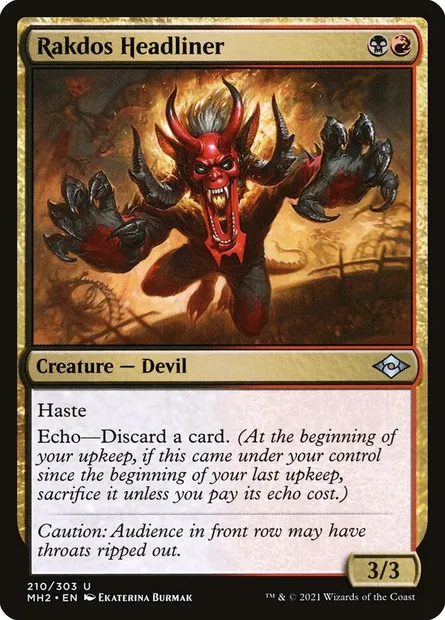 Rakdos Headliner, Magic card MH2 210 — Modern Horizons 2 set