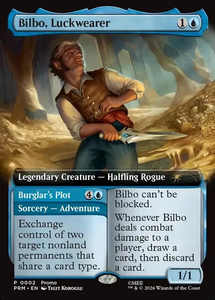 Bilbo, Porteurdechance // Burglar's Plot, carte Magic PW26 15 — extension Wizards Play Network 2026