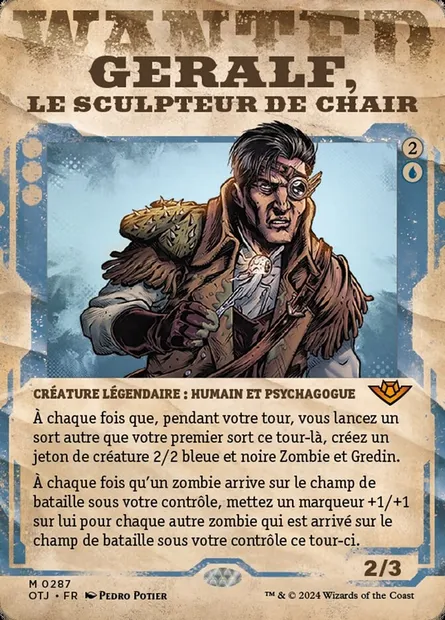 Geralf, le sculpteur de chair, carte Magic OTJ 287 — extension Outlaws of Thunder Junction