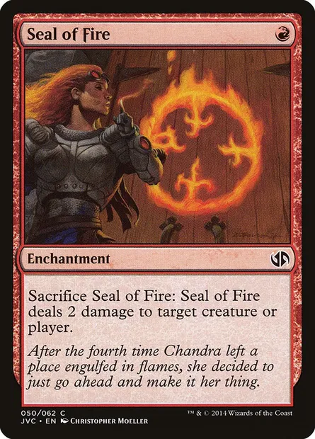 Seal of Fire, Magic card JVC 50 — Duel Decks Anthology: Jace vs. Chandra set