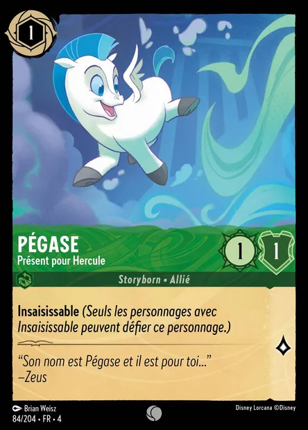 Pégase - Présent pour Hercule, carte Disney Lorcana CH4-084 — extension Le Retour d'Ursula