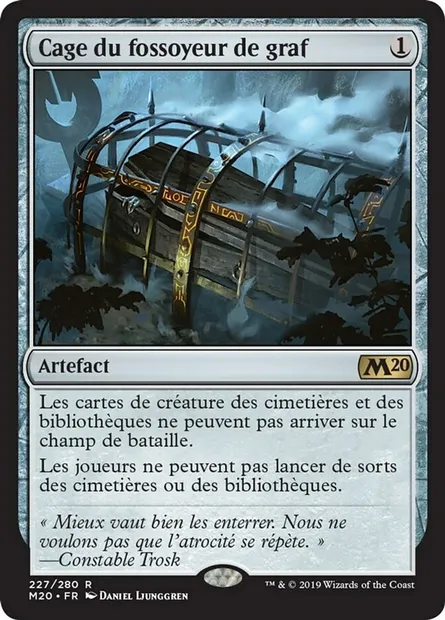 Cage du fossoyeur de graf, carte Magic M20 227 — extension Core Set 2020