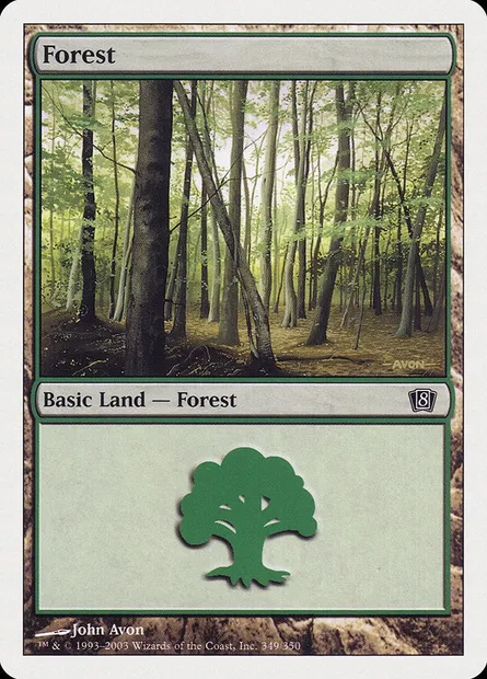 Forêt, carte Magic 8ED 349 — extension Huitième Edition