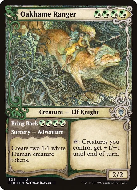 Oakhame Ranger // Bring Back, Magic card ELD 302 — Throne of Eldraine set