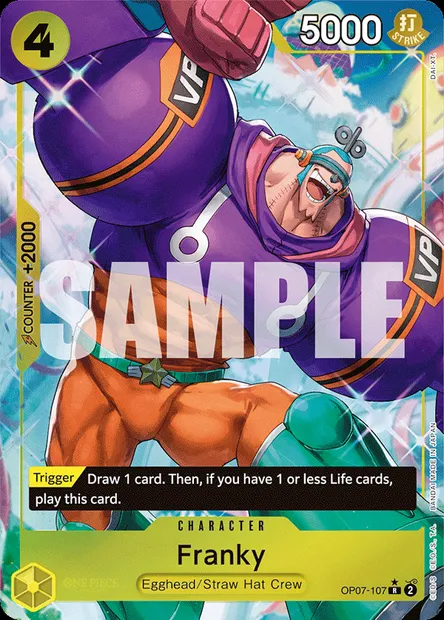 Franky, One Piece card OP07-107 — 500 YEARS IN THE FUTURE set