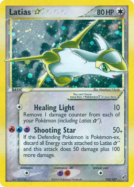 Latias ☆, Pokémon card DX 105 — Deoxys set