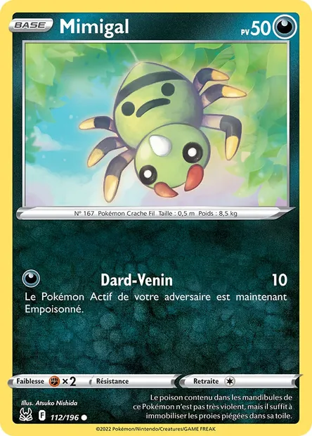 Mimigal, carte Pokémon LOR 112 — extension Origine Perdue