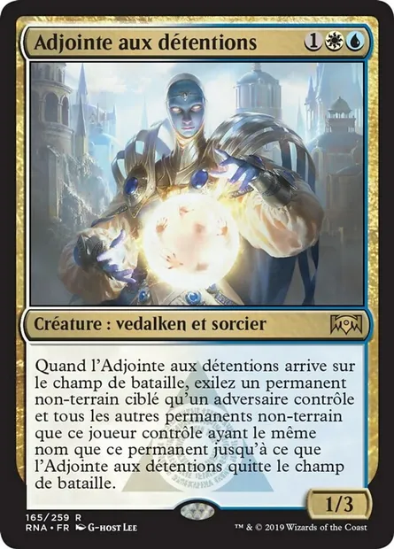 Adjointe aux détentions, carte Magic RNA 165 — extension L'allégeance de Ravnica