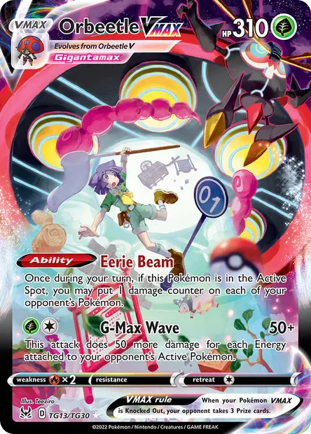 Orbeetle VMAX, Pokémon card LOR TG13 — Lost Origin set