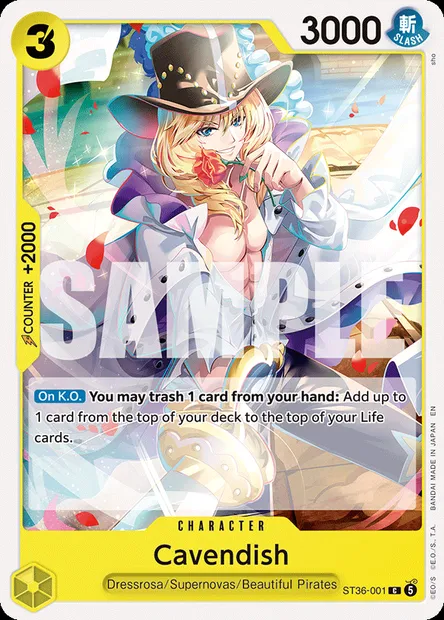 Cavendish, One Piece card ST36-001 — YELLOW Eustass"Captain"Kid set