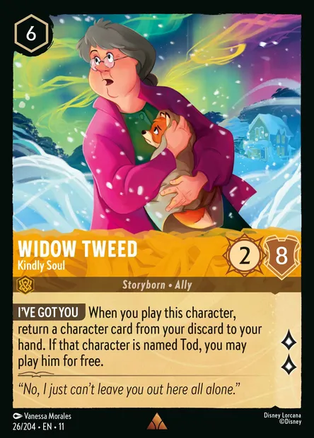 Widow Tweed - Kindly Soul, Disney Lorcana card CH11-026 — Winterspell set