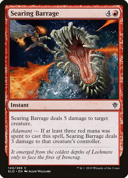 Searing Barrage, Magic card ELD 140 — Throne of Eldraine set
