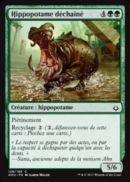 Hippopotame déchaîné, carte Magic HOU 128 — extension L’âge de la destruction