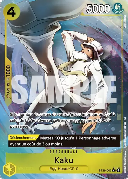 Kaku, carte One Piece ST29-003 — extension EGG HEAD