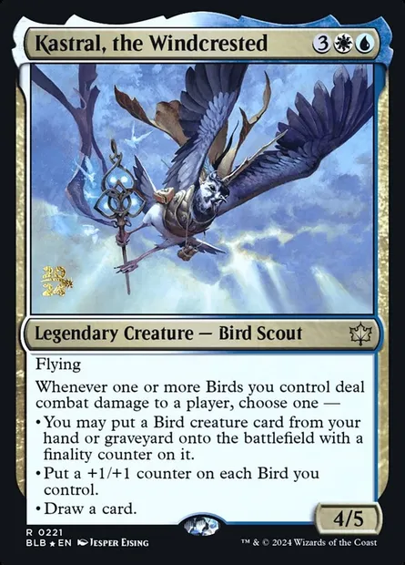 Kastral, huppée de vent, carte Magic PBLB 221s — extension Bloomburrow Promos