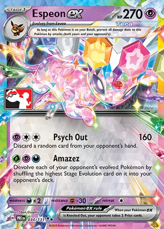 Espeon ex, Pokémon card PPS 034-4 — Play! Pokémon Prize Pack Series set