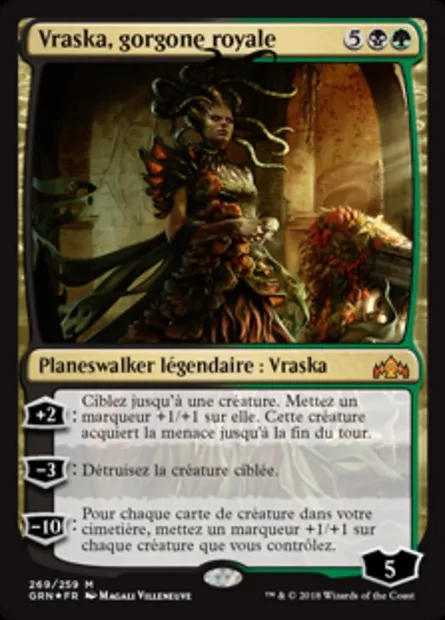 Vraska, gorgone royale, carte Magic GRN 269 — extension Les Guildes de Ravnica