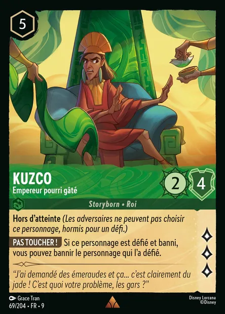Kuzco - Empereur pourri gâté, carte Disney Lorcana CH9-069 — extension Fabuleux