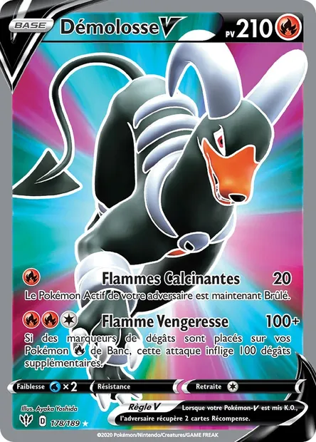 Démolosse V, carte Pokémon DAA 178 — extension Ténèbres Embrasées