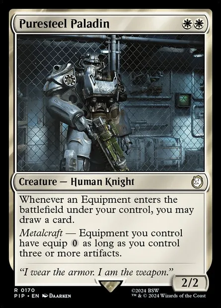 Puresteel Paladin, Magic card PIP 170 — Fallout set