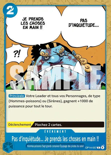 Pas d'inquiétude... Je prends les choses en main !!, carte One Piece OP14-057 — extension LES SEPT DE LA MER D'AZUR