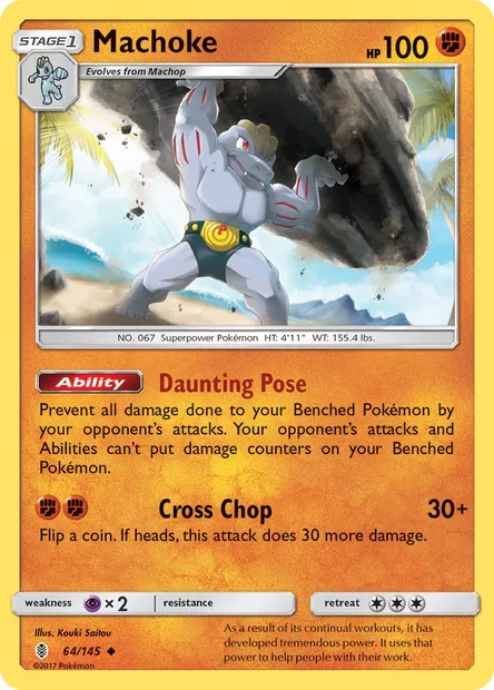 Machoke, Pokémon card GRI 64 — Guardians Rising set