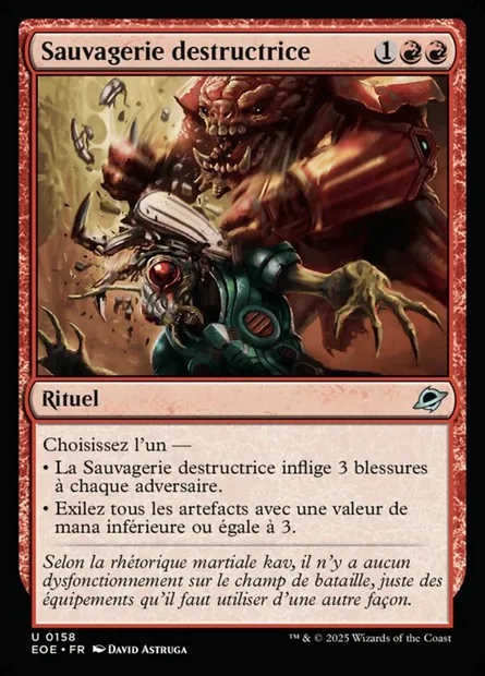 Sauvagerie destructrice, carte Magic EOE 158 — extension Edge of Eternities