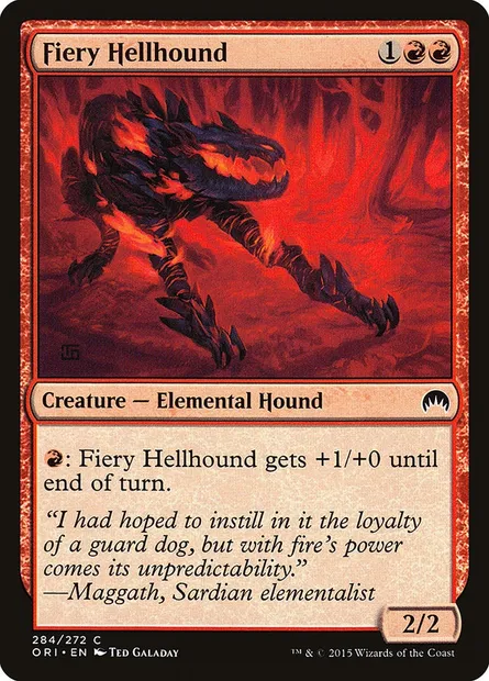 Fiery Hellhound, Magic card ORI 284 — Magic Origins set