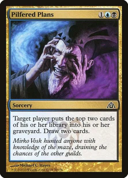 Pilfered Plans, Magic card DGM 90 — Dragon's Maze set