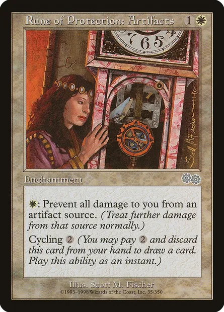 Rune of Protection: Artifacts, Magic card USG 35 — Urza's Saga set