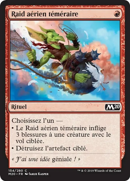 Raid aérien téméraire, carte Magic M20 154 — extension Core Set 2020