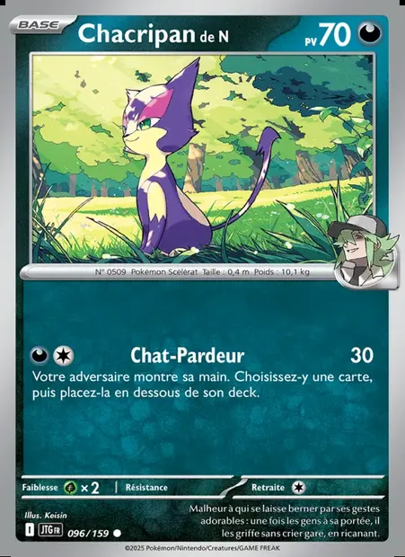 Chacripan de N, carte Pokémon JTG 096 — extension Aventures Ensemble