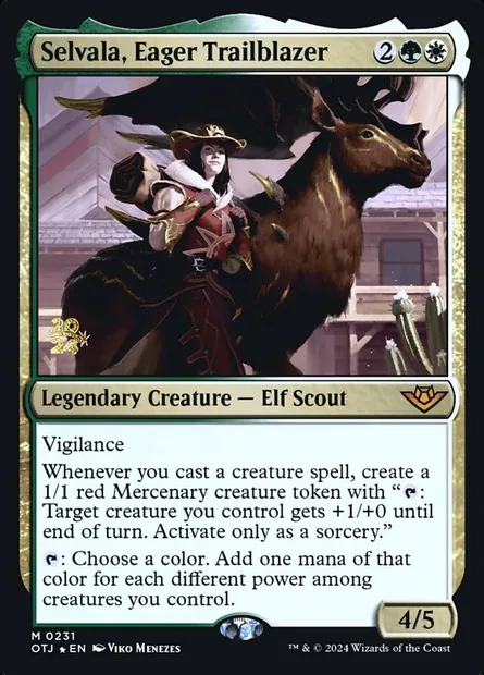 Selvala, Eager Trailblazer, Magic card POTJ 231s — Outlaws of Thunder Junction Promos set