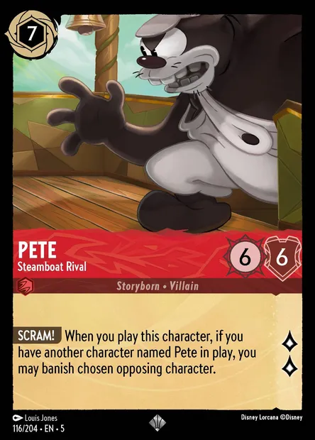 Pete - Steamboat Rival, Disney Lorcana card CH5-116 — Shimmering Skies set