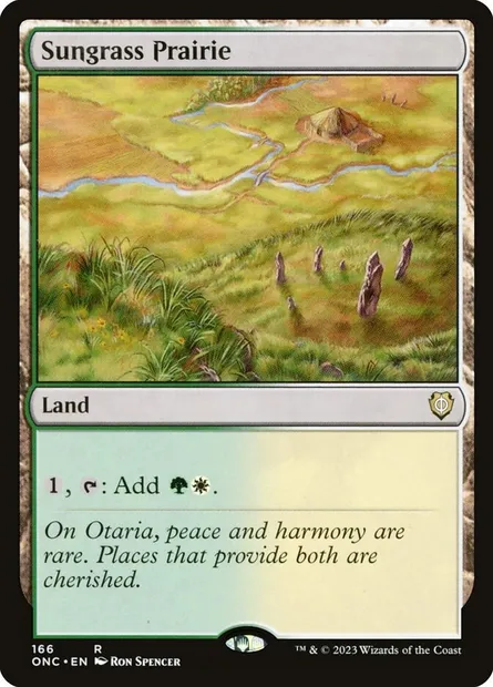 Sungrass Prairie, Magic card ONC 166 — Phyrexia: All Will Be One Commander set