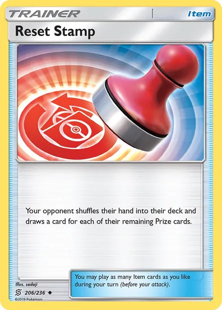 Reset Stamp, Pokémon card UNM 206 — Unified Minds set