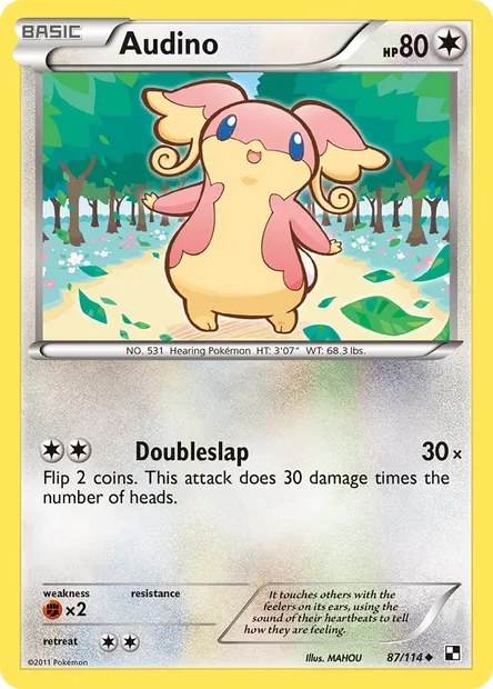 Audino, Pokémon card BLW 87 — Black & White set