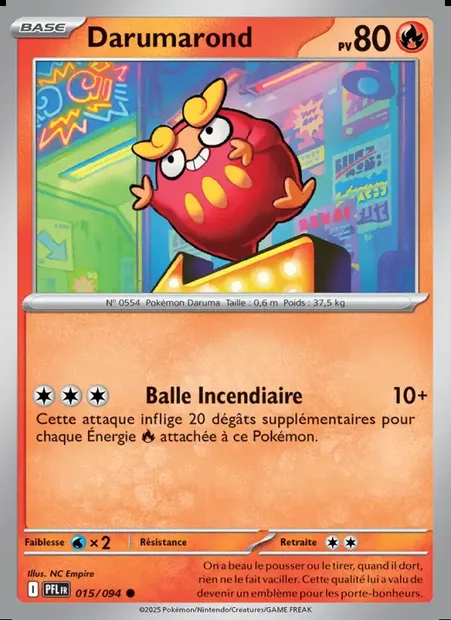 Darumarond, carte Pokémon PFL 015 — extension Flammes Fantasmagoriques